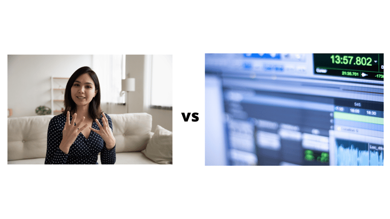 Person speaking vs screen capture