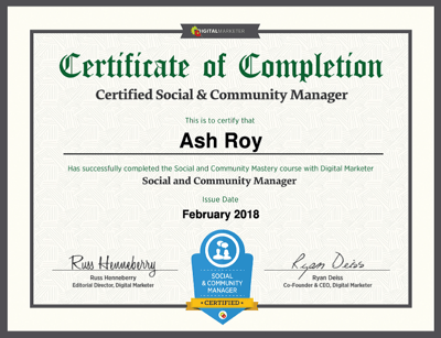 Certified Social and Community Manager